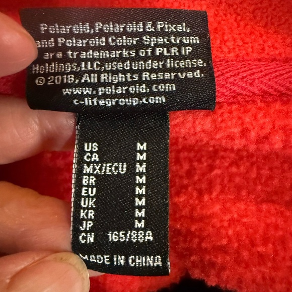 Polaroid Red and Black Half-Zip Fleece crop pullover Women’s size Medium - Picture 7 of 9
